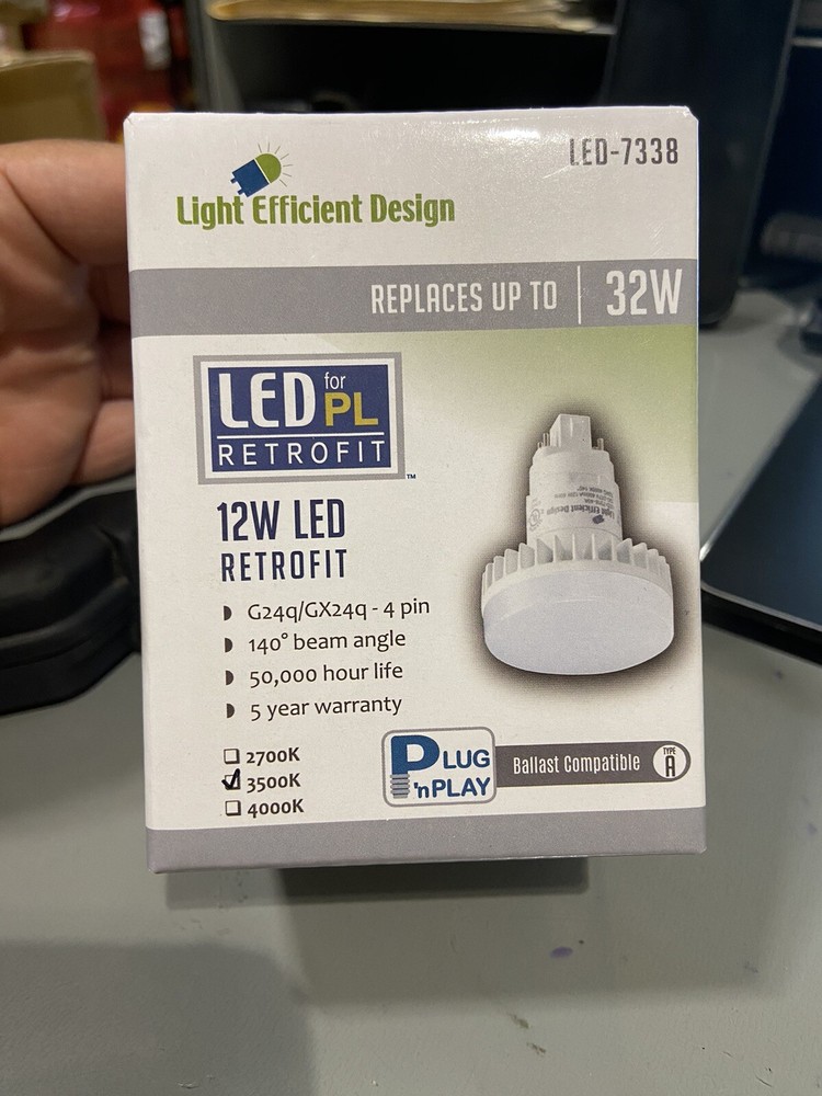 **NEW** Light Efficient Design LED-7338-35A (12W LED RETROFIT- 3500K)