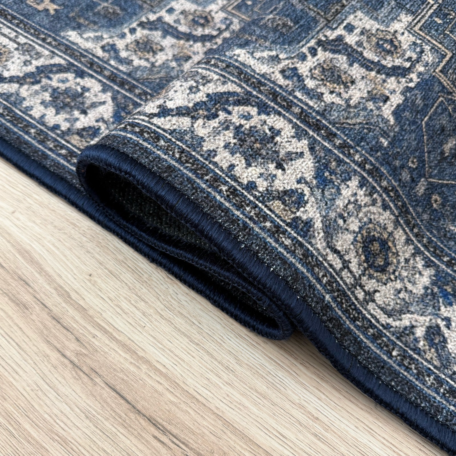Custom Size Anti-Slip Mahal Blue Runner Rugs 26 Inches Wide gallery