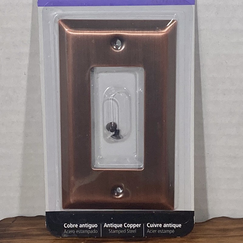 Assorted Metal Light Switch Cover Plates (x4) Mixed Materials, New and Old gallery