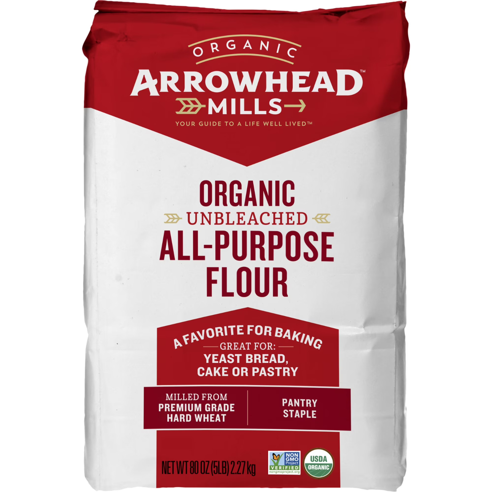 Arrowhead Mills Organic Unbleached All Purpose Flour Baking Cooking 5 lb Bag gallery