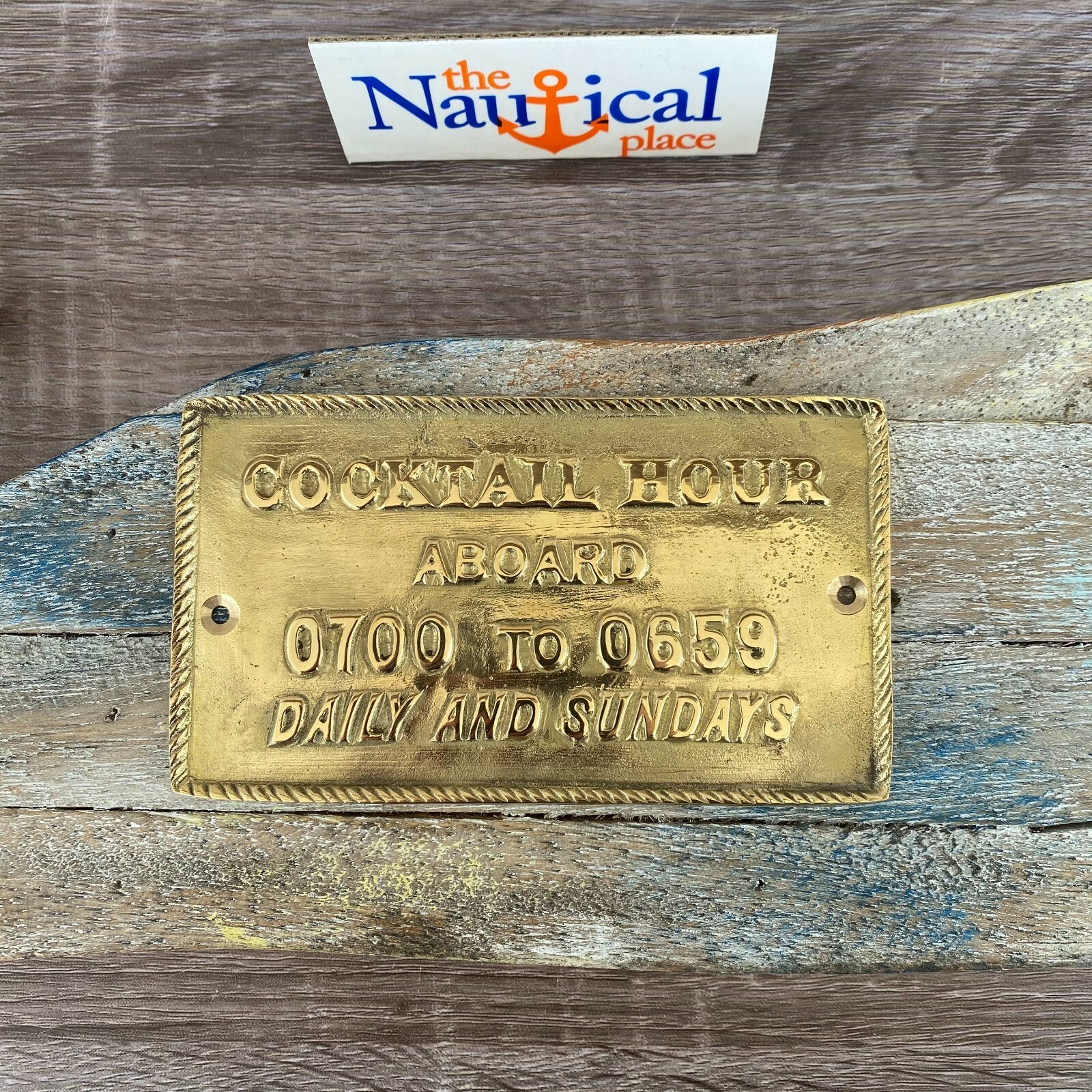 Nautical Signs - Solid Brass - Captain Suggested, Cocktail Hour - Nautical Decor gallery