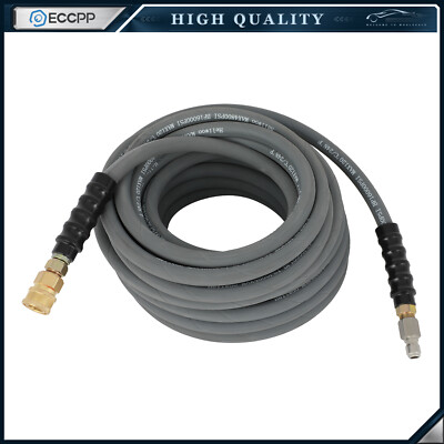 High Pressure Washer Hose 100ft 3/8" 4000 PSI Gray With Couplers Non-Marking gallery