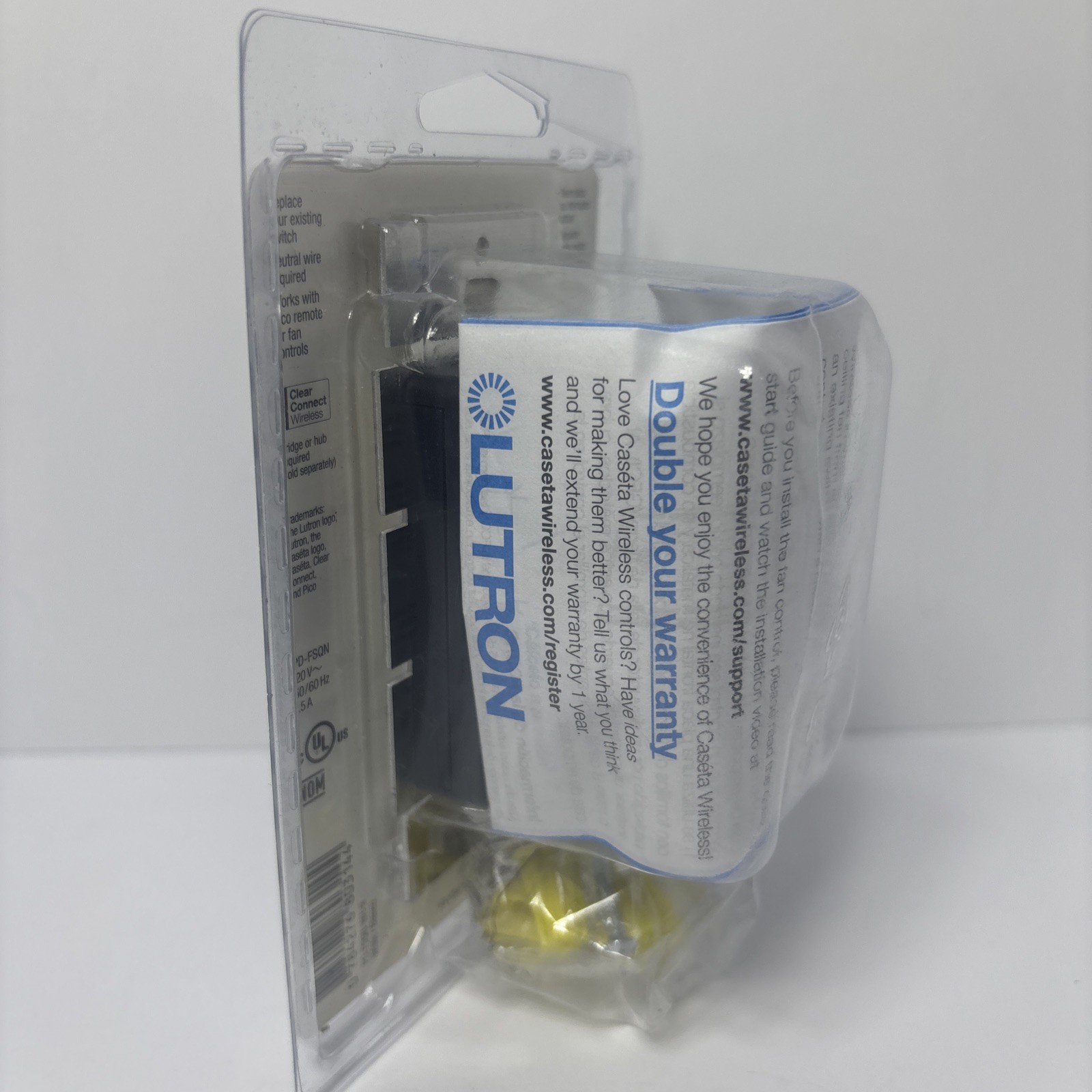 Lutron Caseta Smart Fan Speed Control Single Pole - White (PD-FSQN-WH-R) NEW gallery