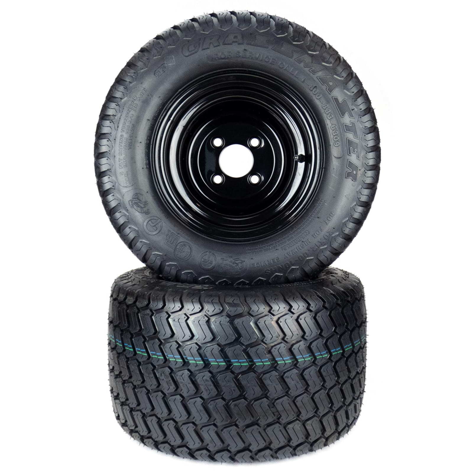 (2) Wide Stance Turf Tire Assemblies 20x12.00-10 Fits Scag Liberty 61" 485948 gallery