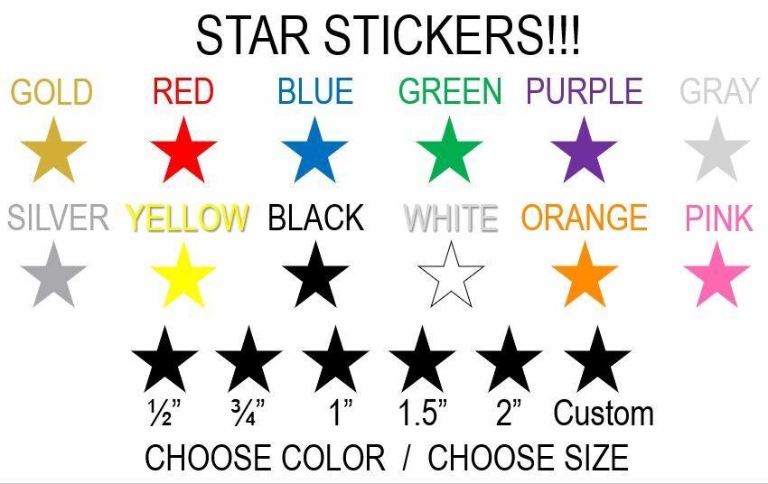 Star Stickers! Choose Your Size and Color Sheet! Free Shipping! Crafted in USA! gallery