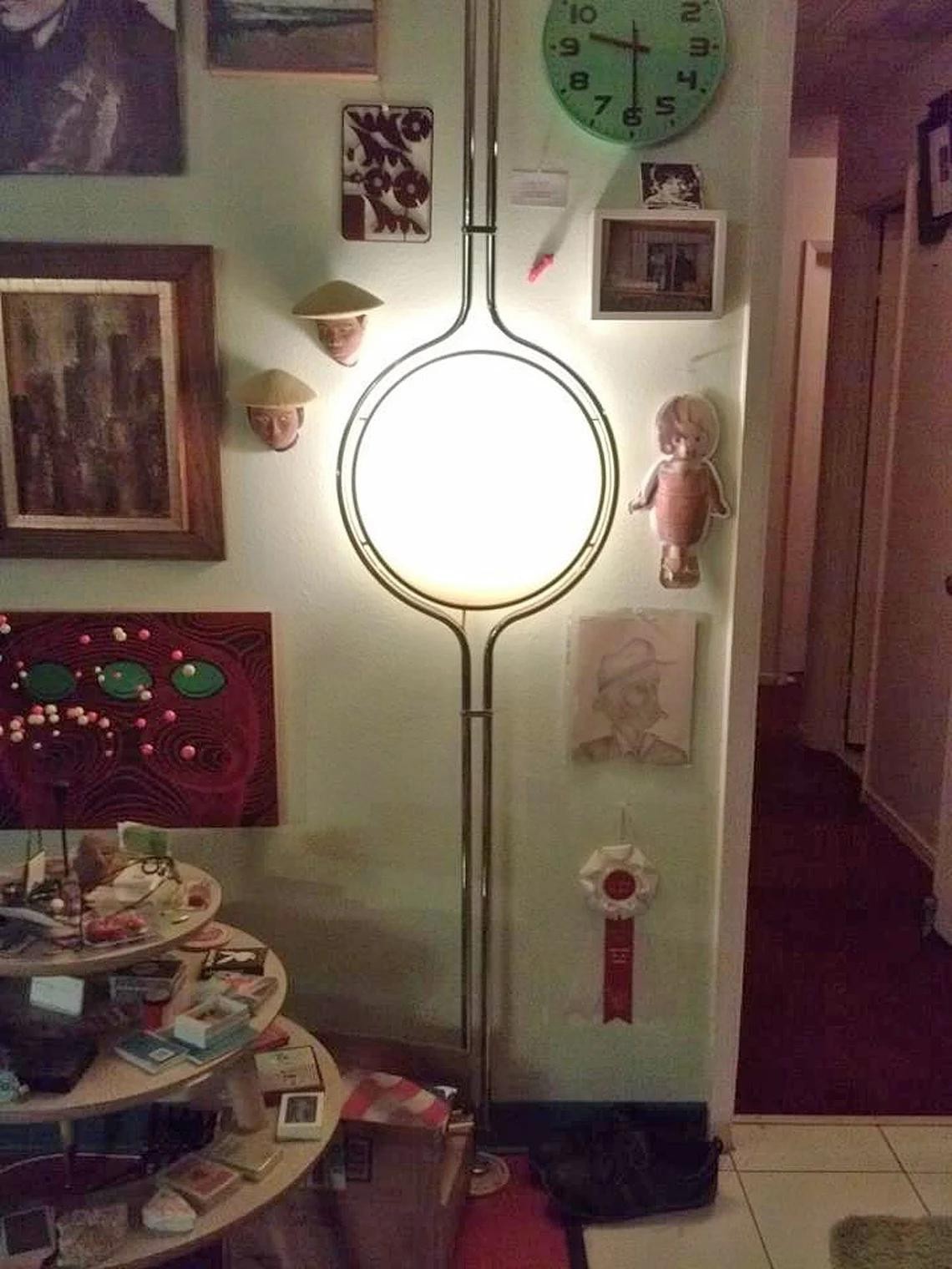 98"-110"Adjustable Floor Lamp with Acrylic Ball Copper color StandingNo drilling gallery