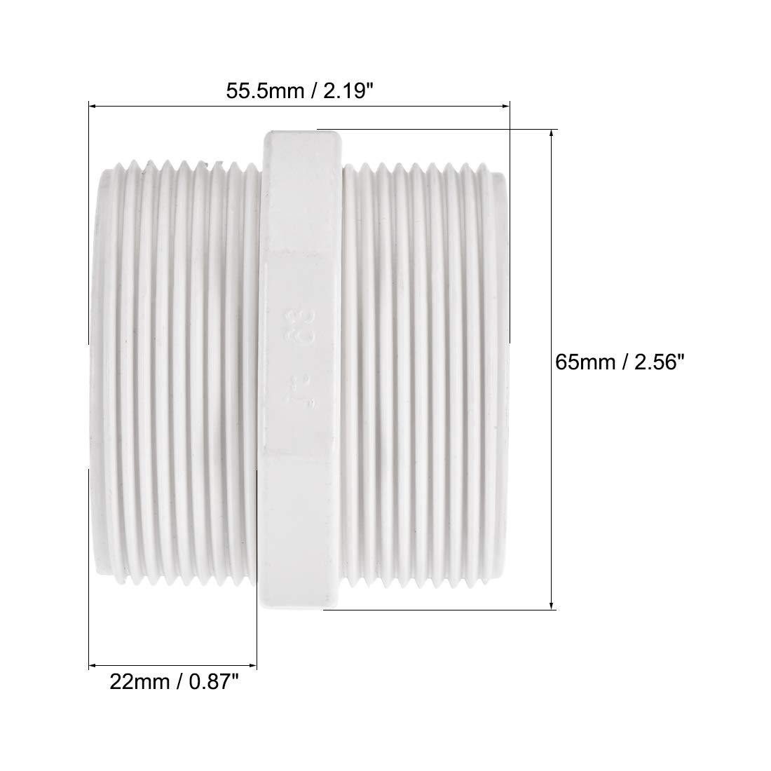 Pipe Fitting, G2 Thread, Hex Nipple Tube Adaptor Connector Hose Connector, fo... gallery