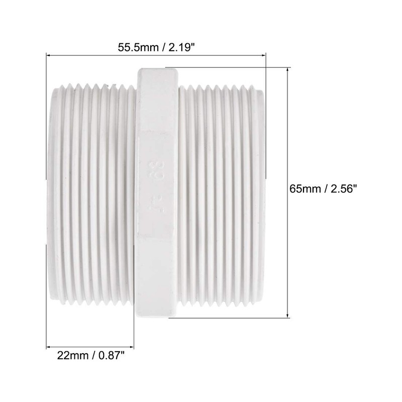 Pipe Fitting, G2 Thread, Hex Nipple Tube Adaptor Connector Hose Connector, fo... gallery