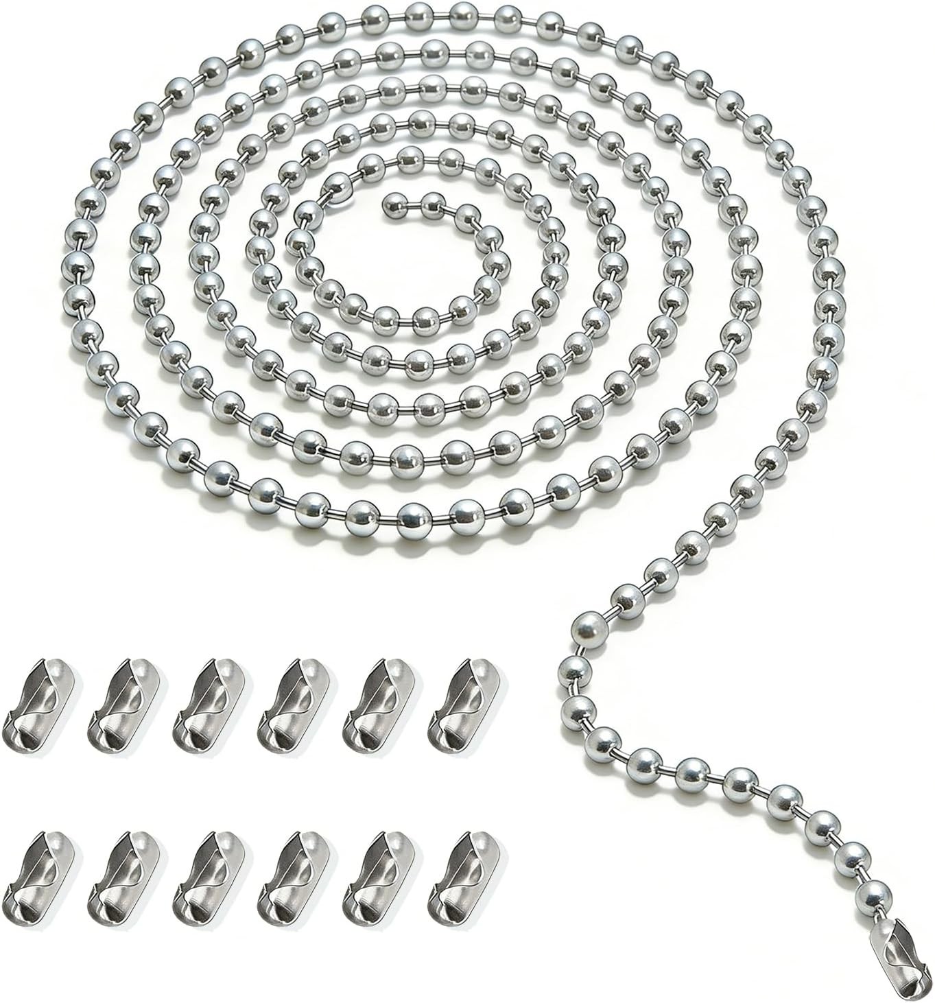 Ceiling Fan Pull Chain Extension, 120 In Ball Chain With 12 Connetors, Adjustabl gallery