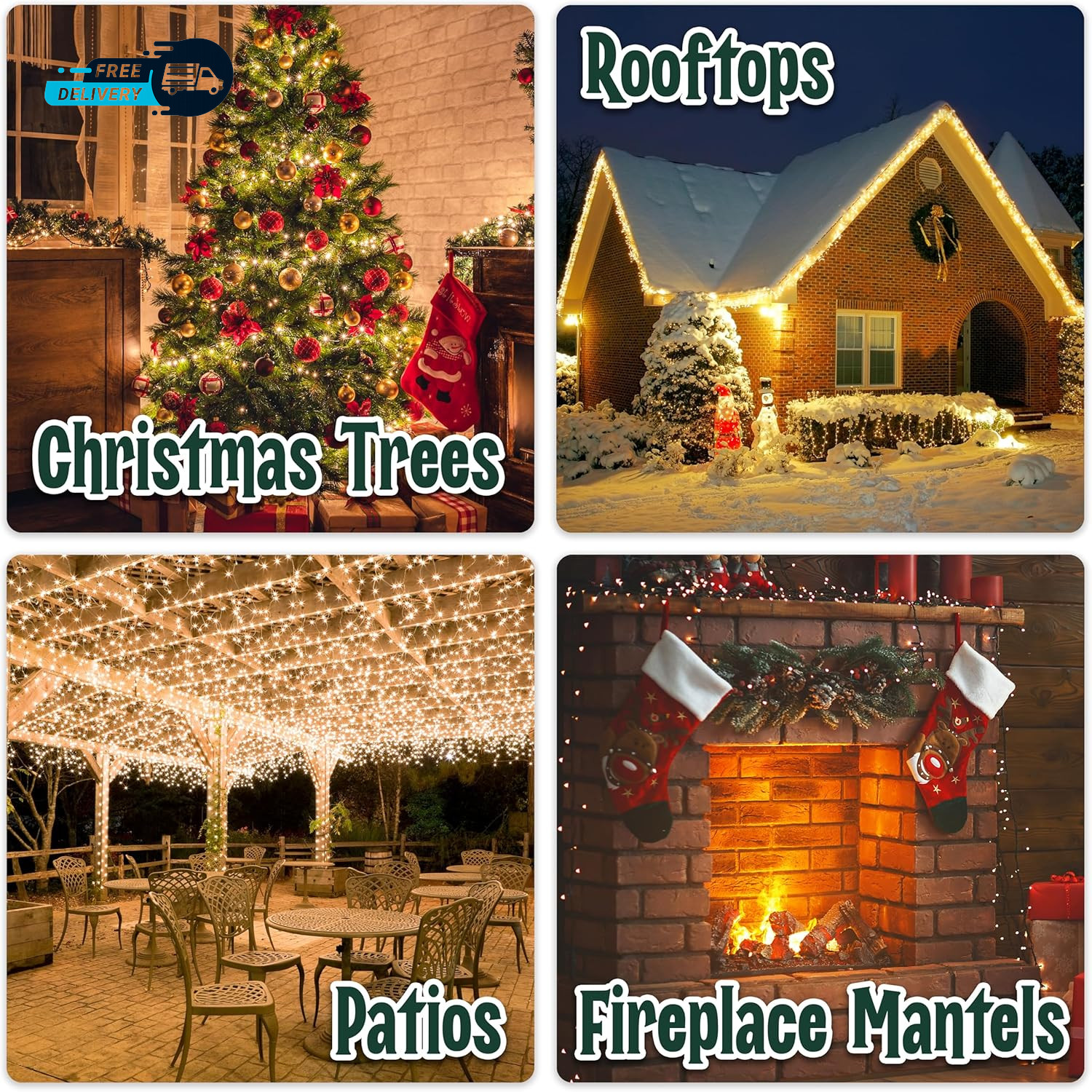 Clear Warm White Christmas Tree Lights - 6.3 Ft String of 35 Incandescent Mini B gallery