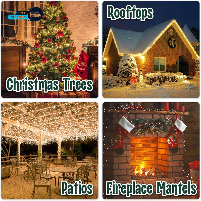 Clear Warm White Christmas Tree Lights - 6.3 Ft String of 35 Incandescent Mini B gallery