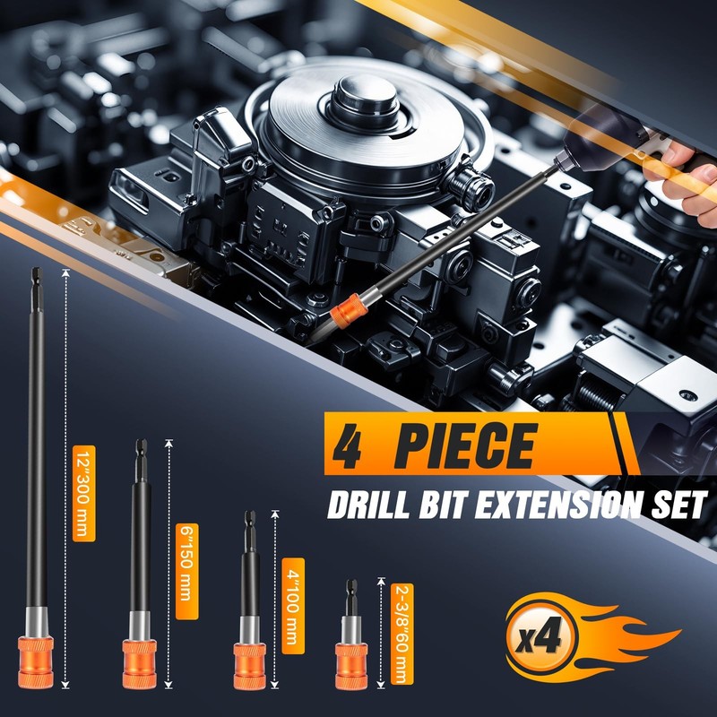 Sopclane 4Pcs Drill Bit Extension Set,Magnetic Drill Screwdriver Bit Holder E... gallery