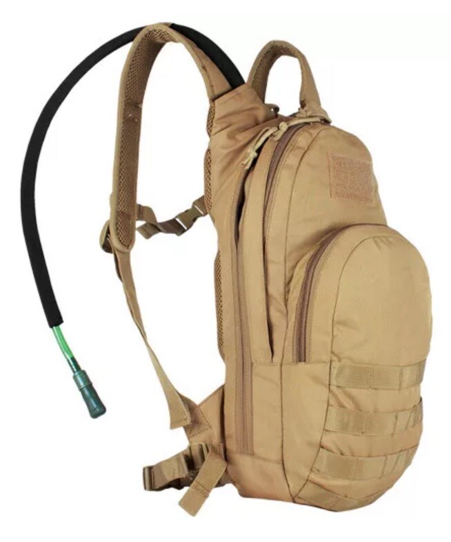 FOX OUTDOOR COMPACT MODULAR HYDRATION BACKPACK With 2.5L BLADDER COYOTE BROWN