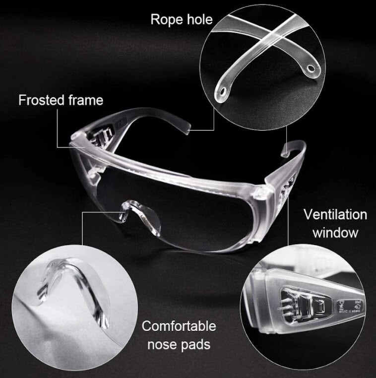 Clear Safety Goggles (3 PK): Multifunctional Goggles | Lightweight | Shock Proof