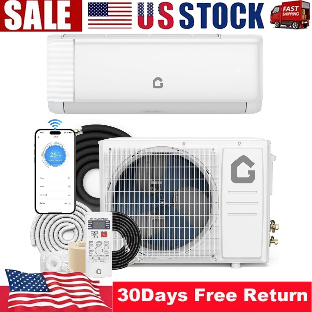 18000 BTU Energy Efficient Mini Split Air Conditioner w/ Heat Pump 19 SEER2 230V