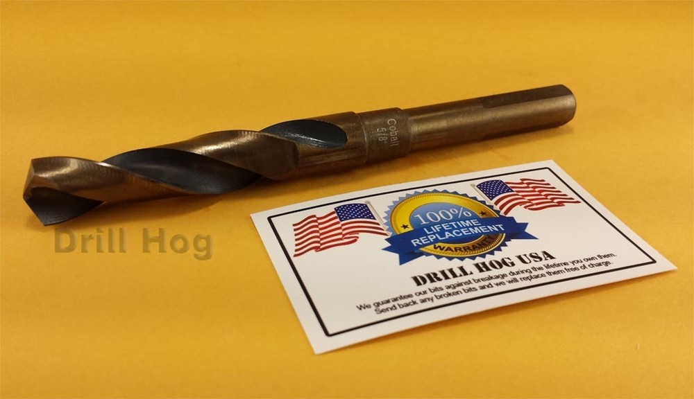 Drill Hog 5/8" Drill Bit 5/8" Silver & Deming Bit Cobalt HSS Lifetime Warranty