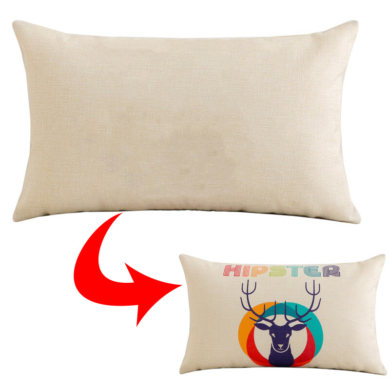 50Pcs 8"x16" Soft Sublimation Cushion Cover Holiday DIY Printed Linen Pillowcase gallery