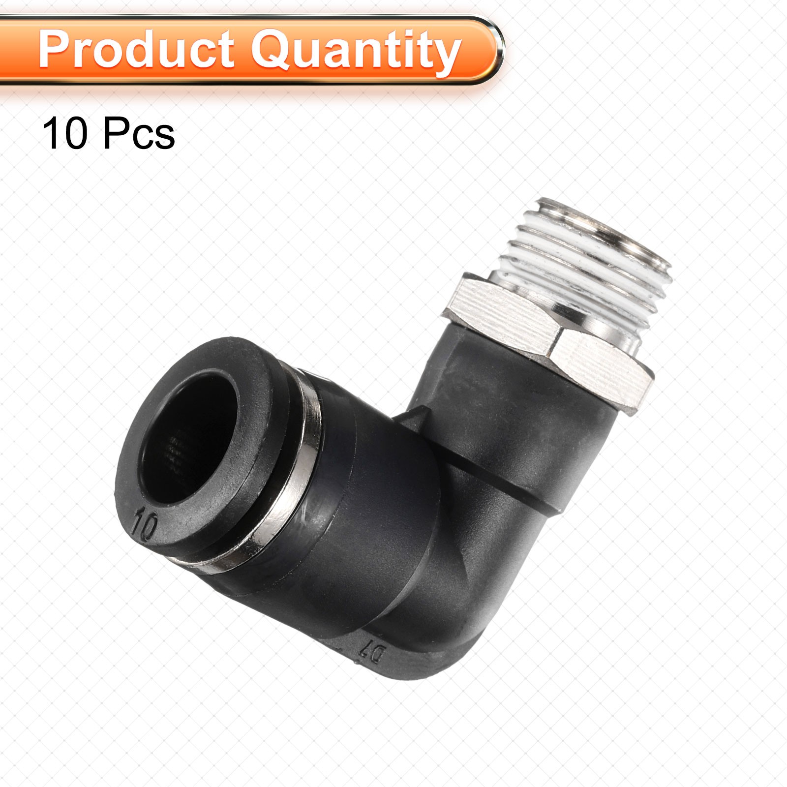 10pcs Pneumatic Air Elbow Quick Connector 1/4" BSPT Male Thread x 10mm ID Tube gallery