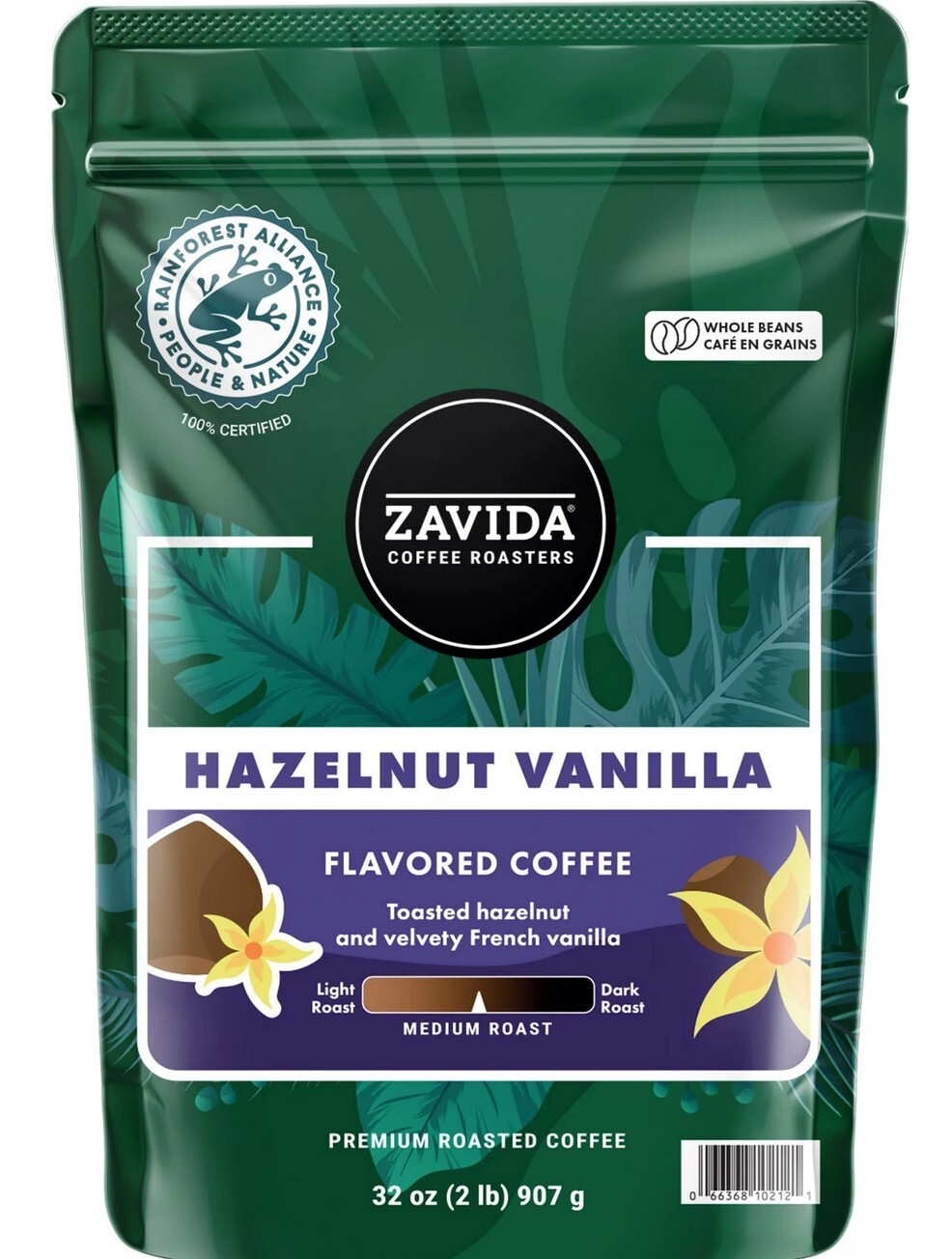 2 PACK - Zavida Coffee Whole Bean Coffee Hazelnut Vanilla 2 lbs (Total 4 lbs) gallery