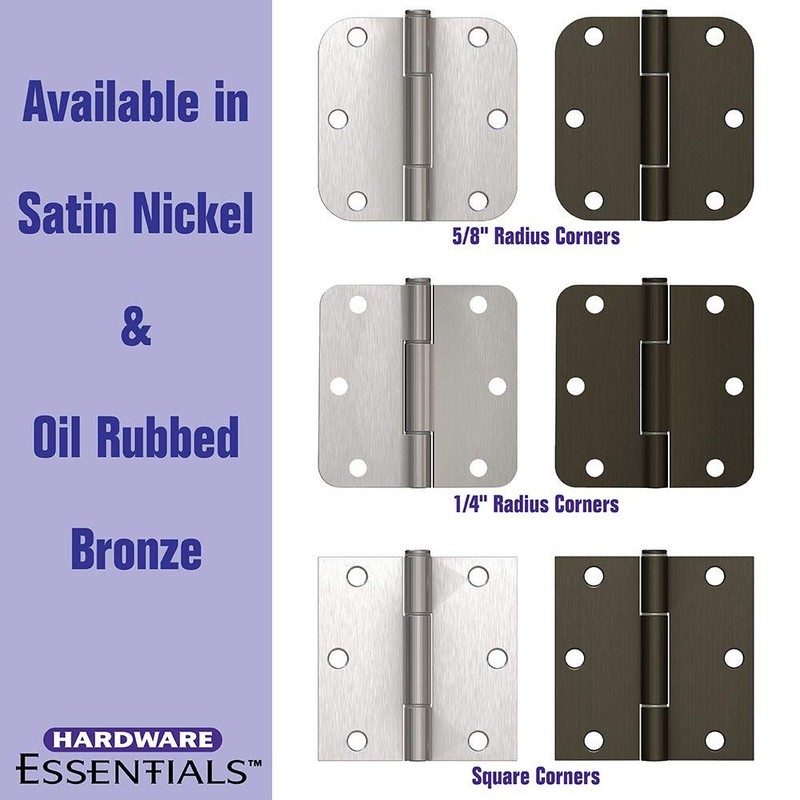 Square Corner Oil Rubbed Bronze Squeak-Proof Door Hinges 3.5-inch 5 Pack gallery