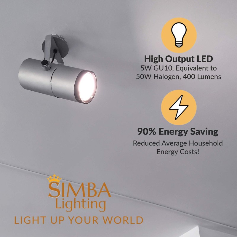 [6 Pack] Simba Lighting® LED GU10 5W Non-Dimmable 50W Replacement Bulb 5000K gallery