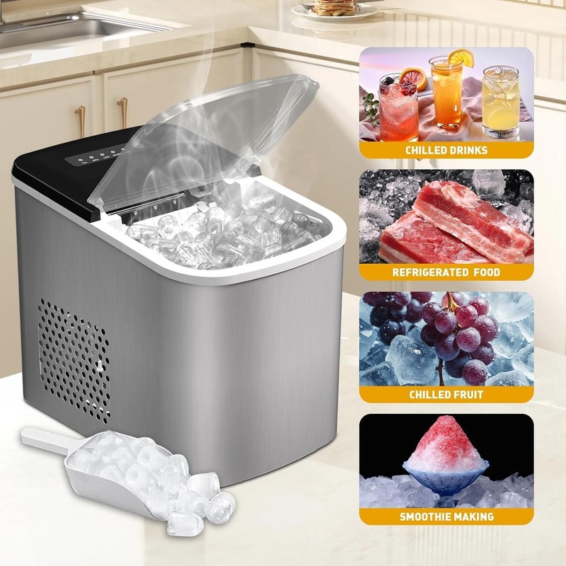 Countertop Ice Maker Machine 9 Ice Cubes in 6 Minutes 38lbs/24hrs Self-Cleaning gallery