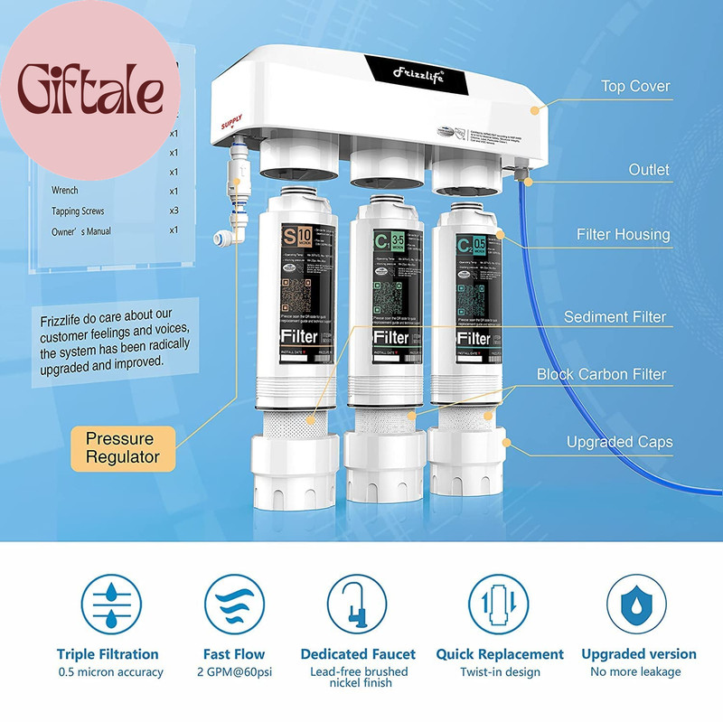 under Sink Water Filter System, NSF/ANSI 53&42&372 Certified, 8 Layer 0.5 Micron gallery