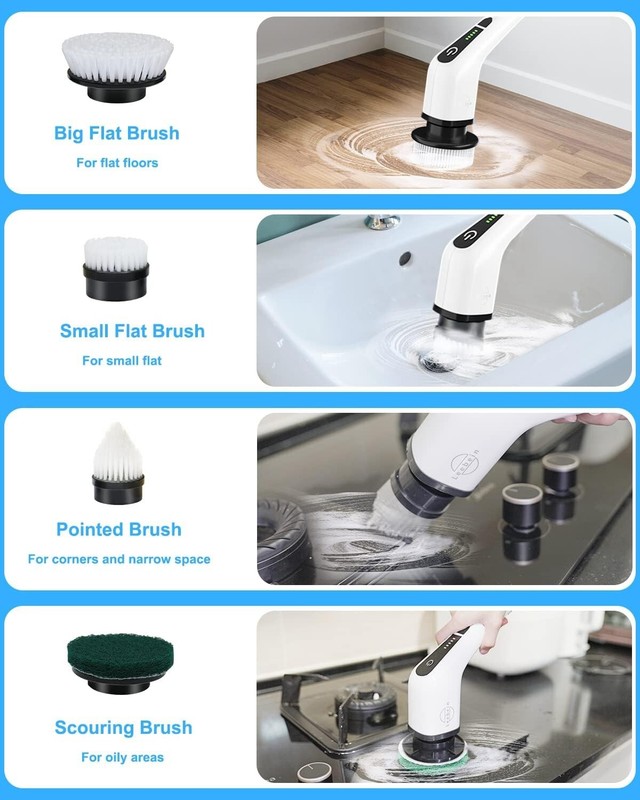 Waterproof Electric Spin Scrubber - Effortless Cleaning with 90 Min Battery Life gallery