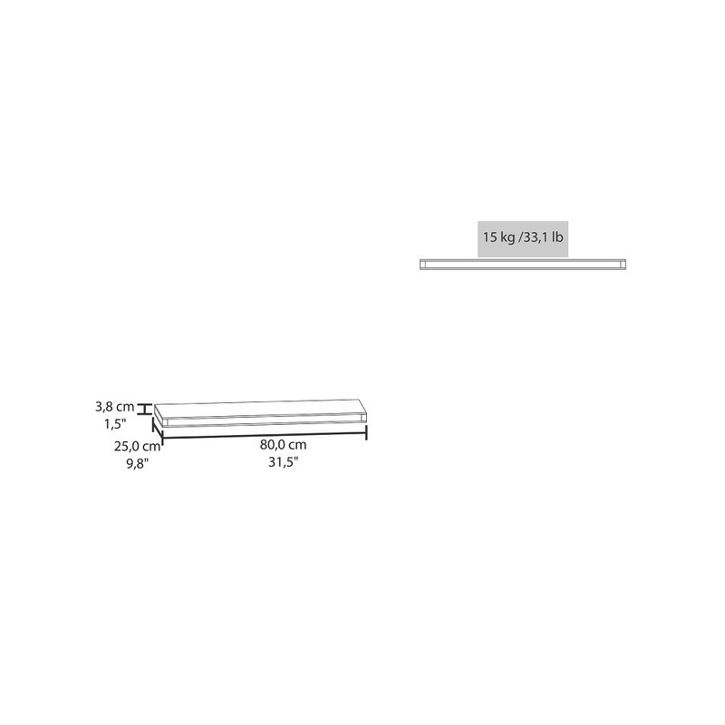 2-Pack Ecco Wide Floating Wall Shelves, 31.5" Decor Storage Shelving gallery