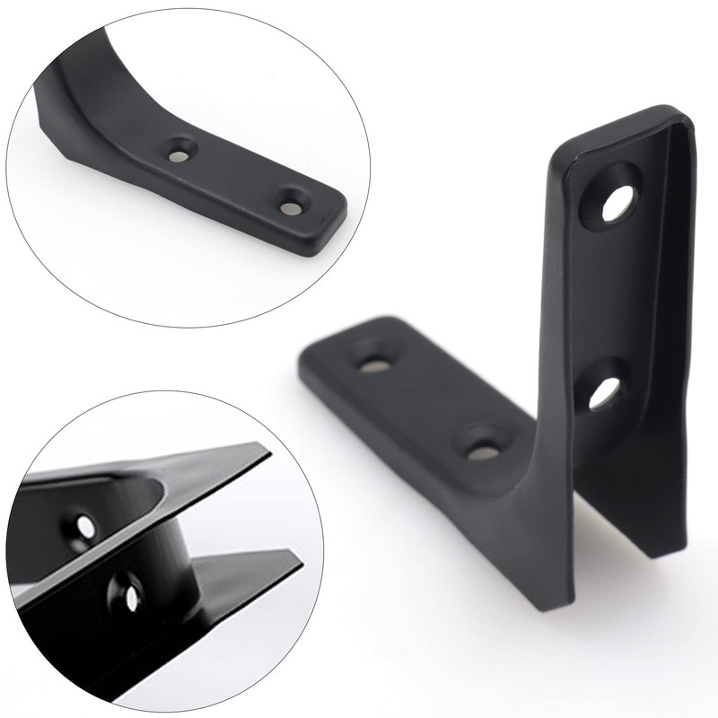 2 Pack Wall Shelf Support Bracket, 4 Inch Black L Corner Wall Mount Brackets ... gallery