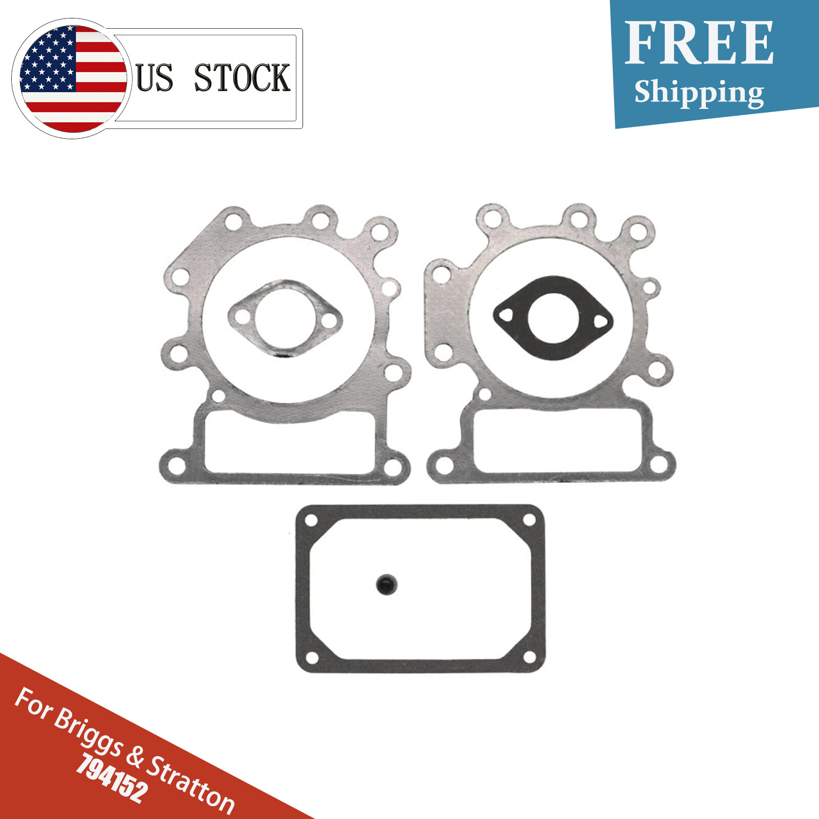 For Briggs & Stratton 17.5-21HP Cylinder Head Valve Gasket Kit 690190 794152 gallery