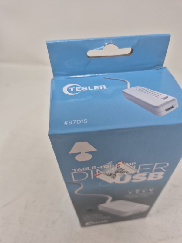 Tesler White-LED Plug-In Table Top Dimmer with USB Port 97D15-open Box gallery