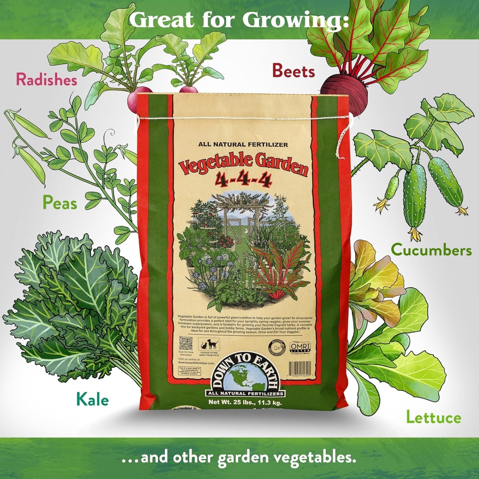 Down To Earth Vegetable Garden 4-4-4 Organic Plant Food, 40 lb Bag gallery
