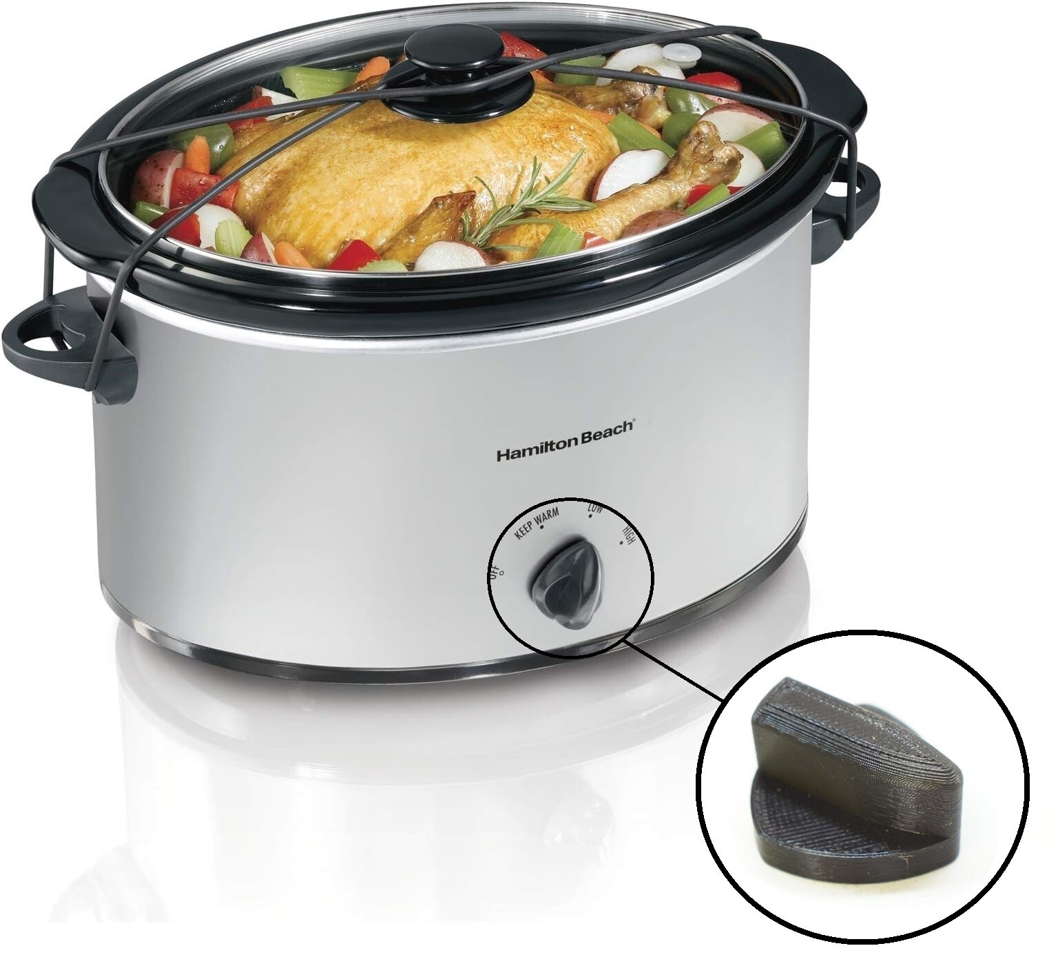 3D Control Temp Knob for Hamilton Beach 7-Quart Crock Pot Slow Cooker 33149 gallery
