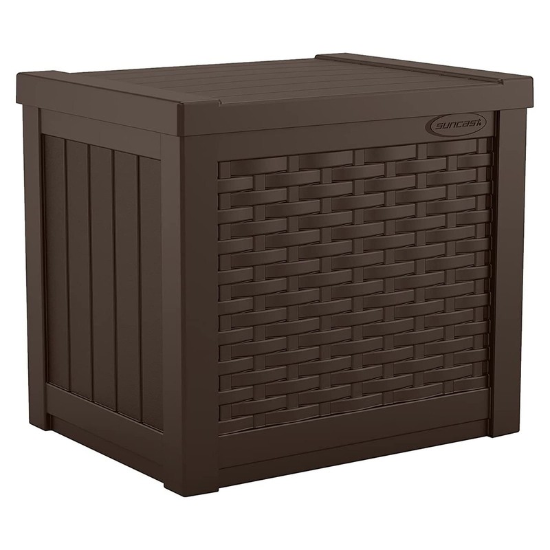 Suncast 2 Pack 22-Gallon Small Deck Box - Lightweight Resin 2 Pack, Java gallery