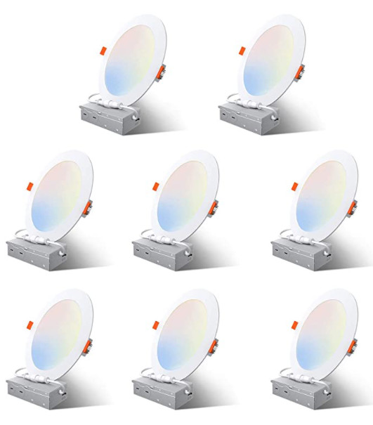 Recessed Can Lights 8 Pack 6 Inch Ultra-Thin 15W LED Ceiling Lights 5 Color gallery