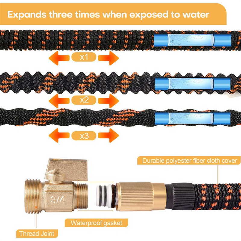 Durable Leak Proof Expandable Flexible Garden Water Hose 25/50/75/100/150ft gallery