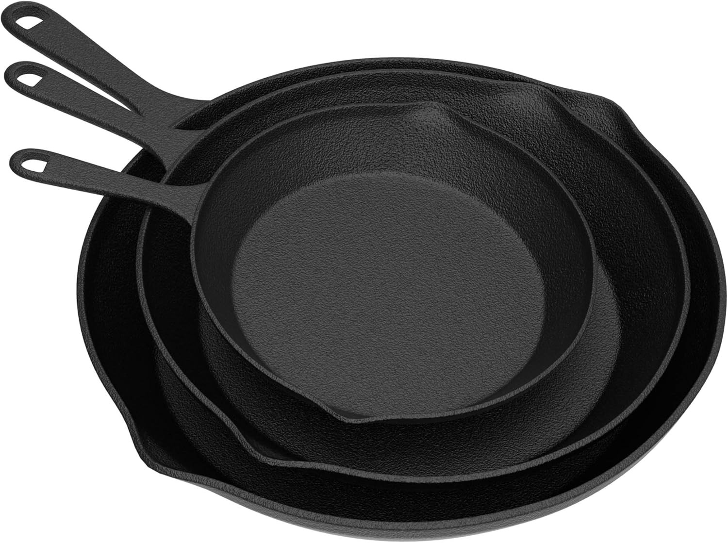Pre Seasoned Cast Iron Skillets - 3 Pan Set - 9 inches, 8 inches, 6 inches - 1.5 gallery