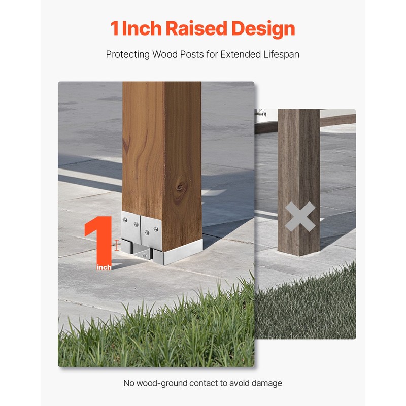 10 Pcs 6x6 Post Base Bracket Post Anchor for Concrete Inner Size 5.49x5.57 in gallery