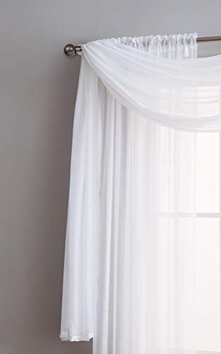Window Scarf Curtain. Extra Long Window 54"W x 288"L (Pack of 1) White gallery