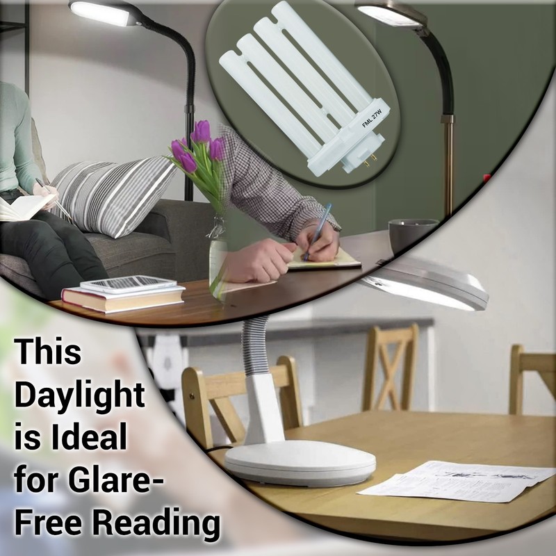 Compact Fluorescent CFL 27W Replacement Bulb GX10Q-4 4-Pin Base 6500K Daylight gallery