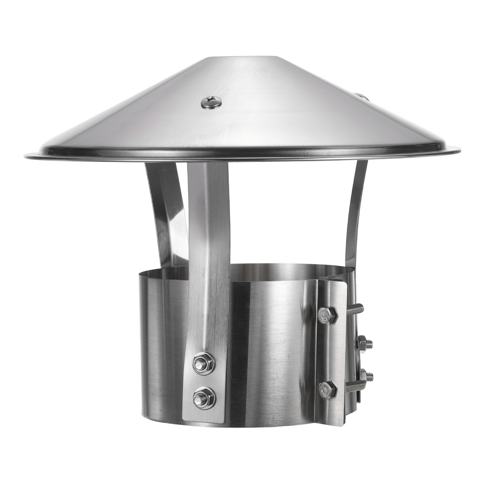 5" (125mm) Round Chimney Cap Stainless Steel Tapered Top Chimney Cap, Silver gallery
