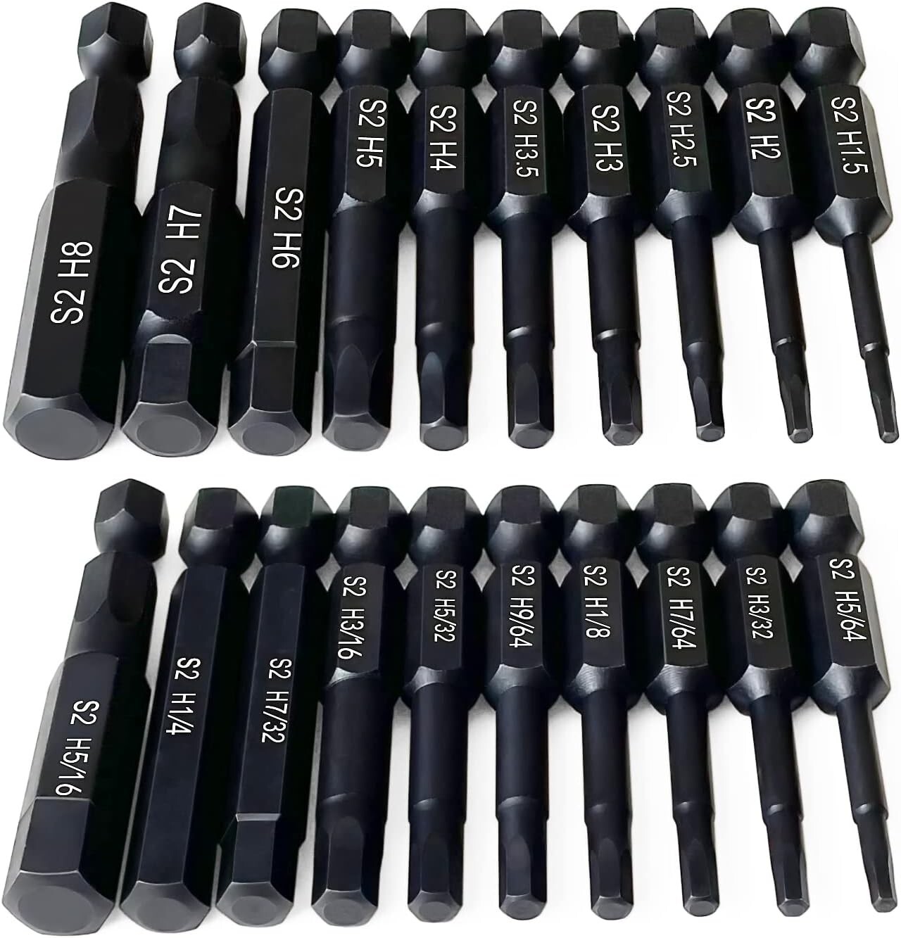 Hex Head Allen Wrench Drill Bit Set (10pc Metric & 10pc SAE), , Upgraded 1/4"... gallery