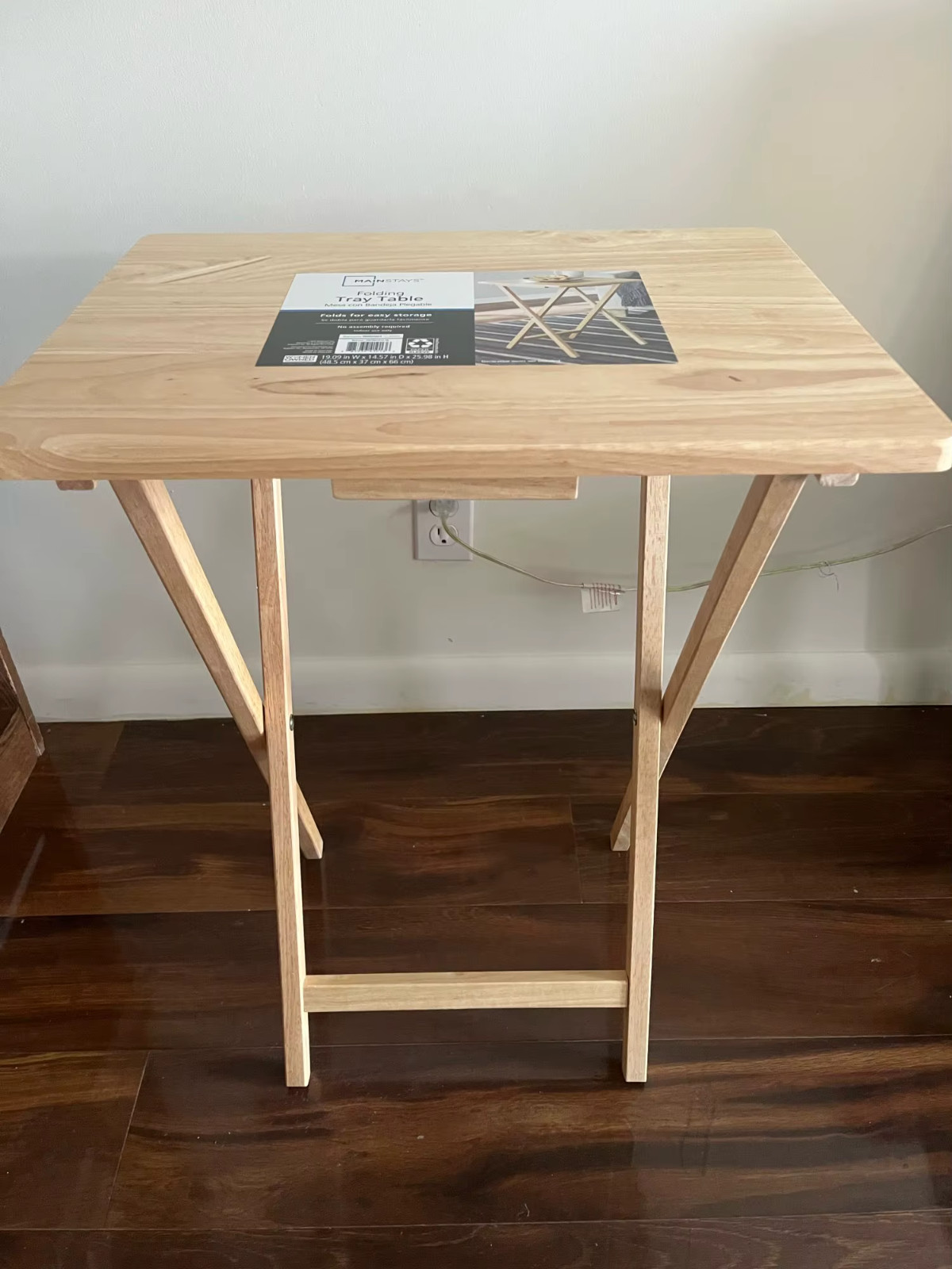 No Assembly Required Folding TV Tray Table - Natural L 19 x W 15 x H 26 inch gallery