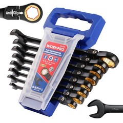 WORKPRO 8-piece Flex Head Ratcheting Wrench Set Set Metric 8-17 mm 72-Teeth USA