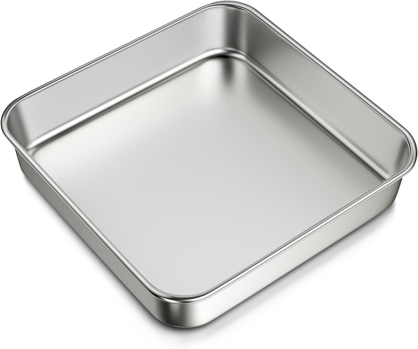8x8 Inch Baking Pan 304 Stainless Steel Square Cake Pan Heavy Duty Brownie Tray gallery