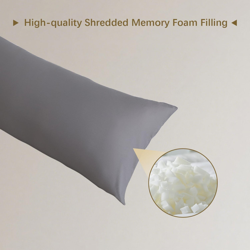 Memory Foam Body Pillow Insert, Soft Large Long Bed Pillow for Adults, Breathabl gallery