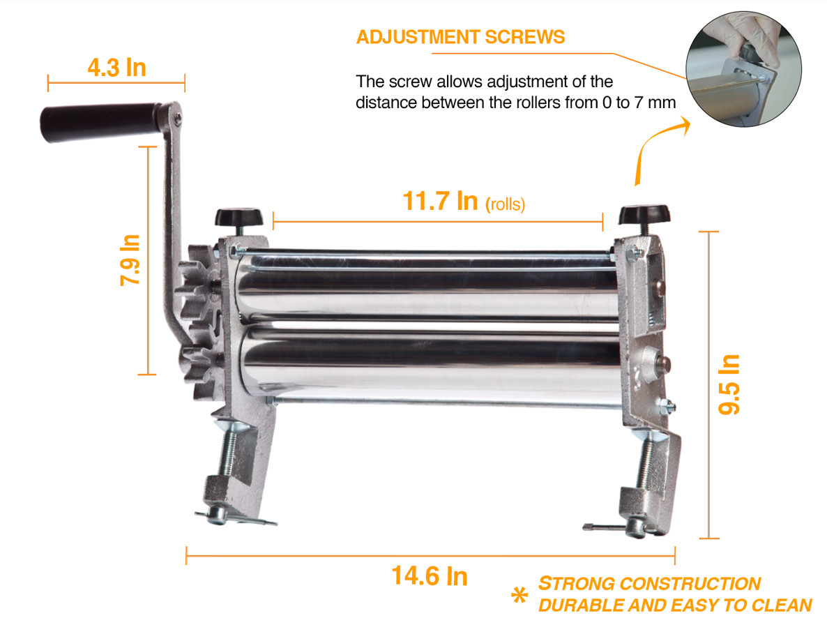 Botini Manual Dough Roller Press with clamp. Make Pasta, Noodles, Breads, Pizza. gallery