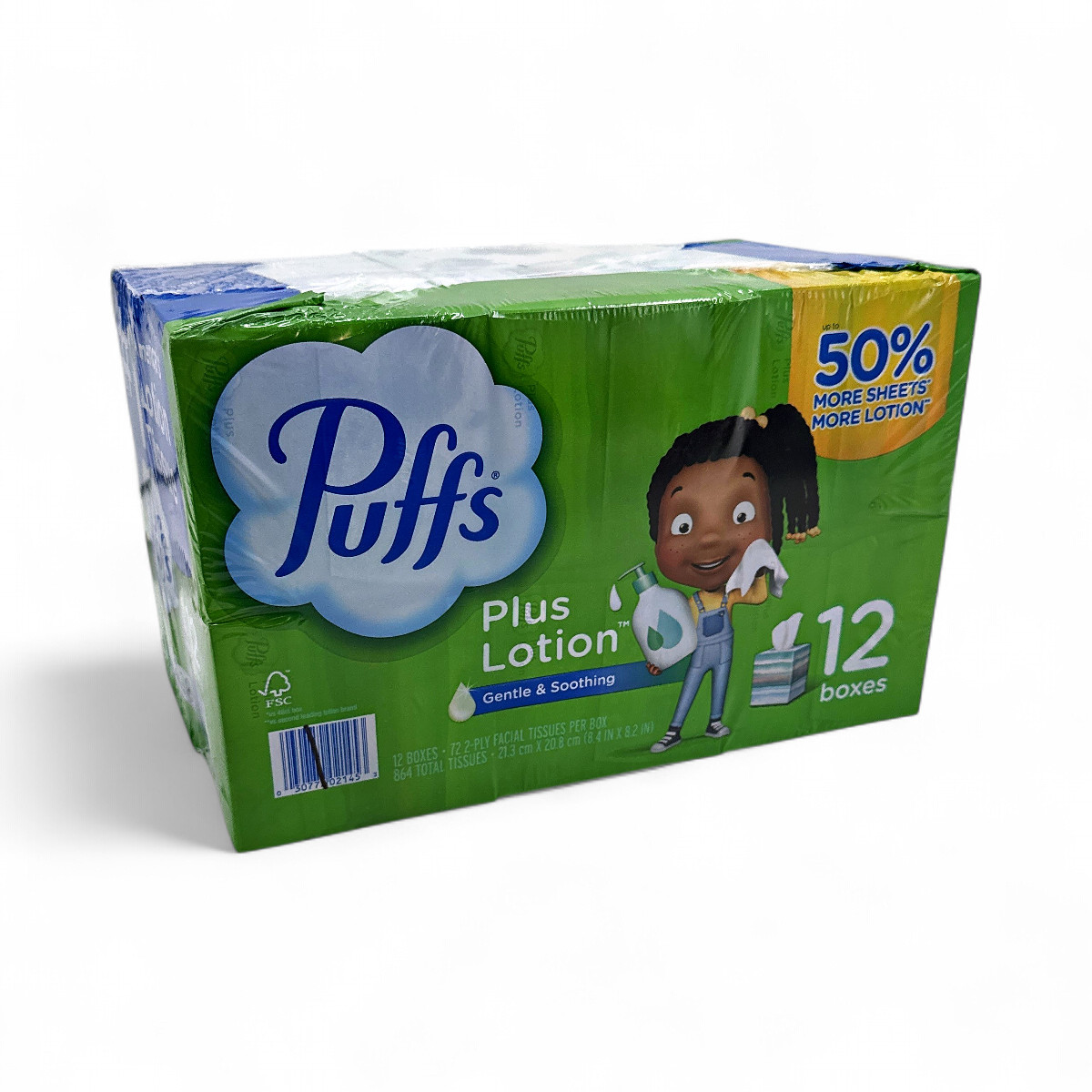 Puffs Plus Lotion 2-Ply Facial Tissues Cube Boxes - 12 Count gallery