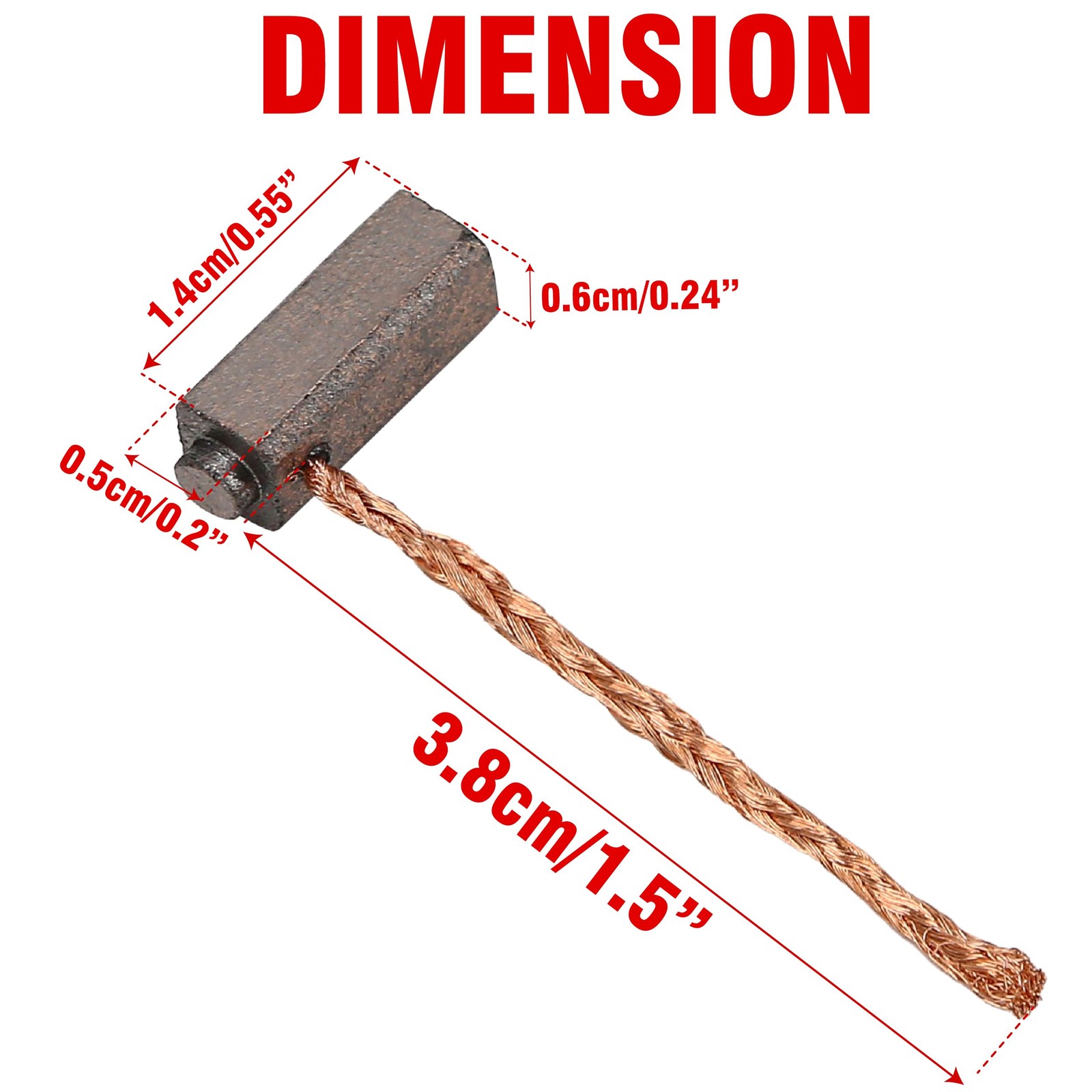 10 Pcs Universal Carbon DC Motor Brushes Electric Wire Black Replacement gallery